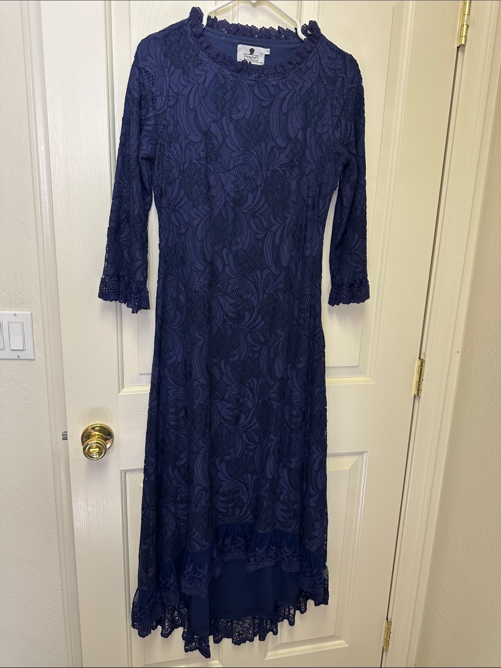 Dainty Jewells Navy Lace Long Sleeve Midi Dress
